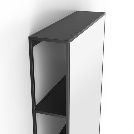 Origins Dockside Mirror With Open Shelving 50 - Black - Envy Bathrooms Ltd