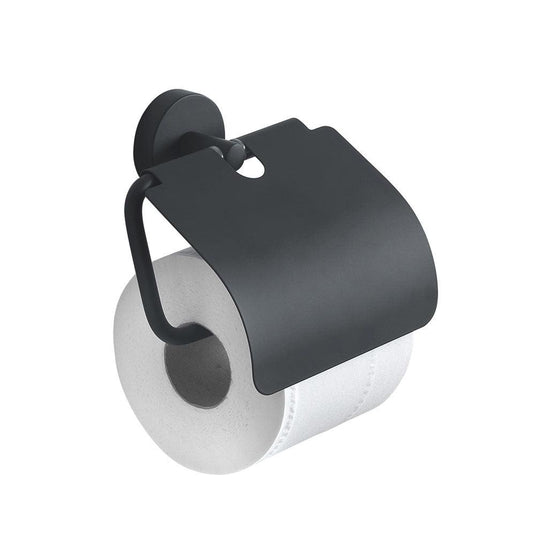 Eros Toilet Roll Holder with Flap - Black - Envy Bathrooms Ltd