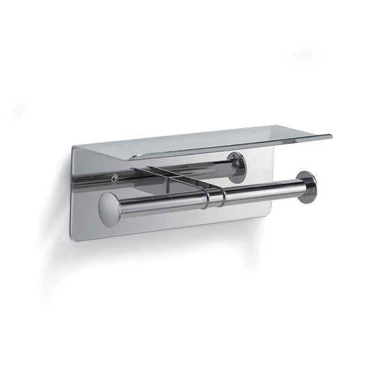 G Pro Double Toilet Roll Holder with Shelf - Chrome - Envy Bathrooms Ltd