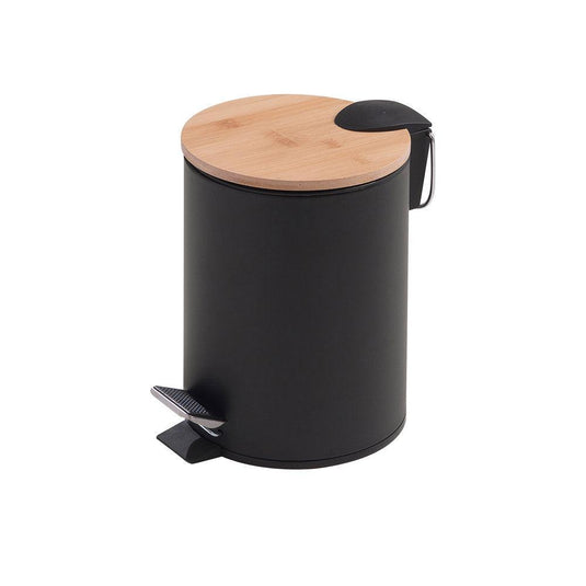 Origins Kenta Pedal Bin 3L - Black/Bamboo - Envy Bathrooms Ltd