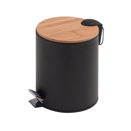 Origins Kenta Pedal Bin 5L - Black/Bamboo - Envy Bathrooms Ltd