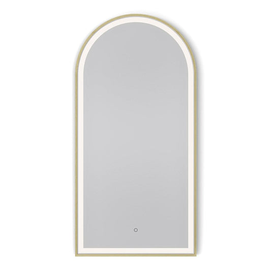Origins Lomax Light Arch Mirror 50 - Brushed Brass - Envy Bathrooms Ltd