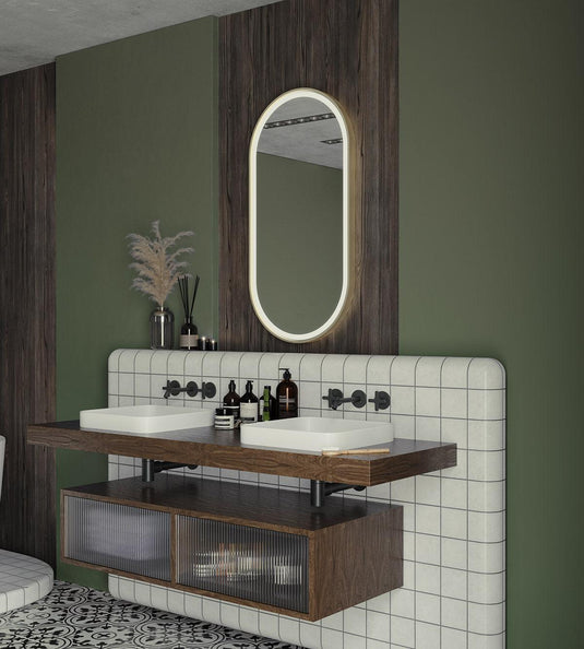 Origins Lomax Light Capsule Mirror 50 - Brushed Brass - Envy Bathrooms Ltd