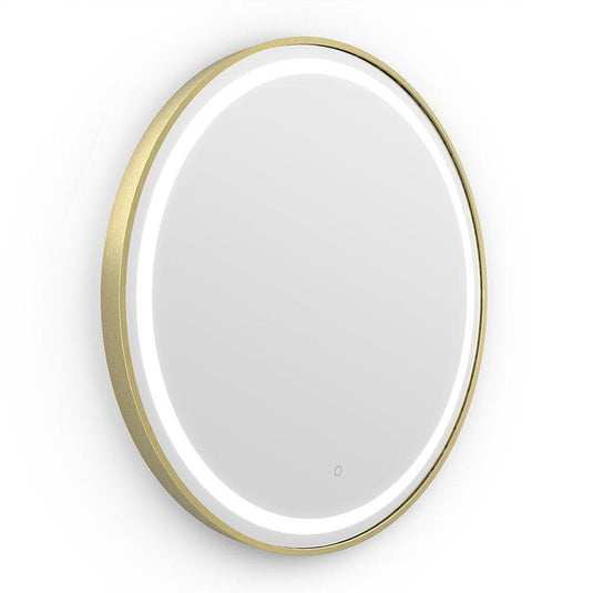Origins Lomax Light Round Mirror 70 - Brushed Brass - Envy Bathrooms Ltd
