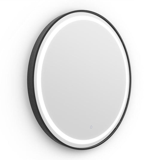 Origins Lomax Light Round Mirror 70 - Black - Envy Bathrooms Ltd