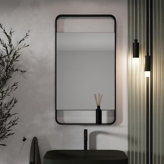 Origins Ludgate Mirror with Shelf 55 - Black - Envy Bathrooms Ltd