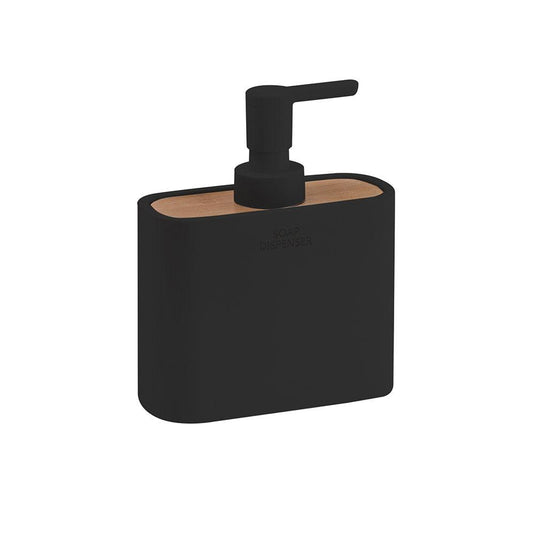 Ninfea Soap Dispenser - Black/Bamboo - Envy Bathrooms Ltd