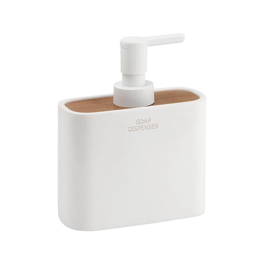 Ninfea Soap Dispenser - White/Bamboo - Envy Bathrooms Ltd