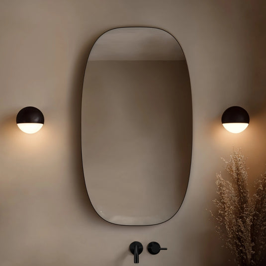 Origins Oslo 450mm Barrel Mirror - Black - OSL-00B458-BK - Envy Bathrooms Ltd