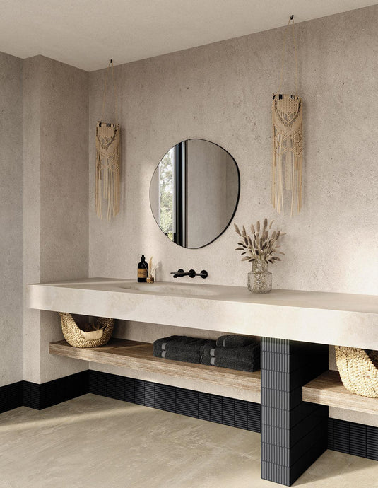 Origins Oslo Organic Mirror 80 - Black - Envy Bathrooms Ltd