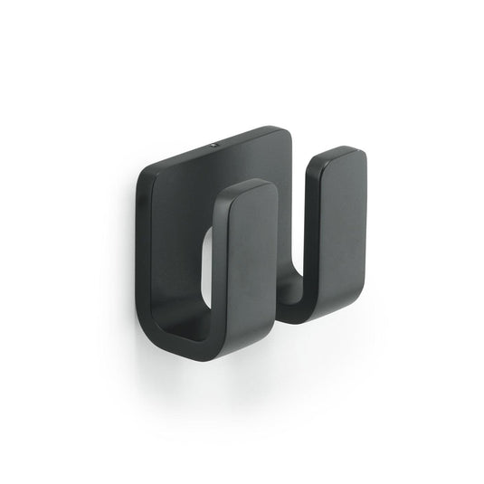 Outline Double Robe Hook - Black - Envy Bathrooms Ltd