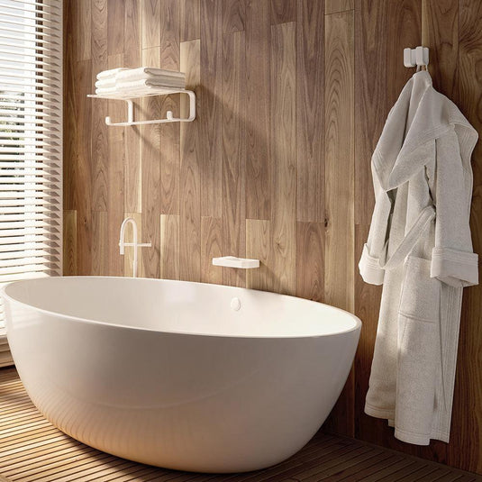 Origins Outline Double Towel Rack - White - Envy Bathrooms Ltd