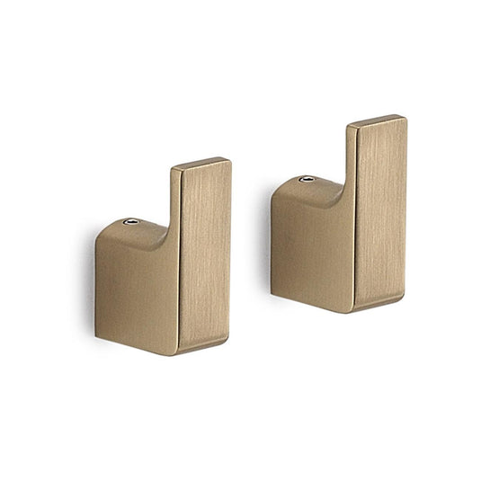 Origins Pirenei Hook x 2 - Brushed Gold - Envy Bathrooms Ltd