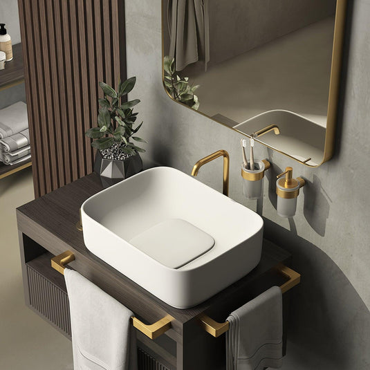 Origins Pirenei Towel Rail 35cm - Brushed Gold - Envy Bathrooms Ltd