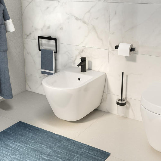 Origins Pirenei WC Brush Set Wall Mounted - Black - Envy Bathrooms Ltd