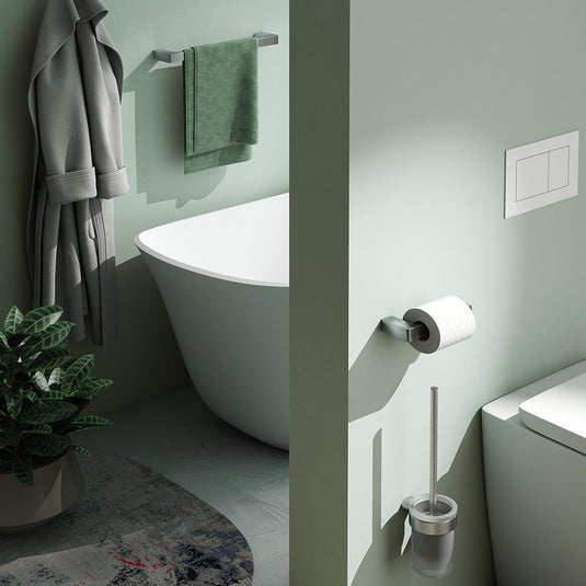 Origins Pirenei WC Brush Set Wall Mounted - Brushed Nickel - Envy Bathrooms Ltd