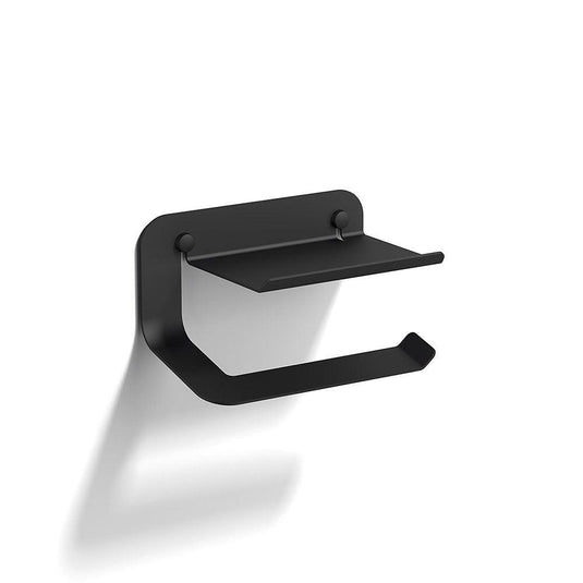 Origins Quick Toilet Roll Holder with Shelf - Black - Envy Bathrooms Ltd