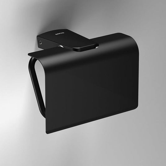 Origins S6 Black Toilet Roll Holder with Flap - Black - Envy Bathrooms Ltd