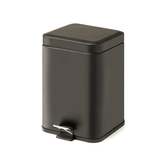 Origins Square Pedal Bin 5L Soft Close - Black - Envy Bathrooms Ltd