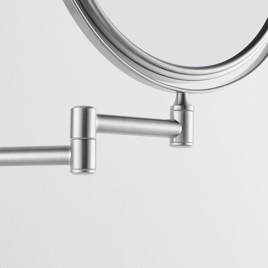 Taylor Reversible 5x Magnifying Wall Mirror - Brushed Nickel - Envy Bathrooms Ltd