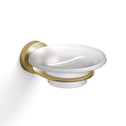 Origins Tecno Project Glass Soap Dish - Brushed Brass - Envy Bathrooms Ltd
