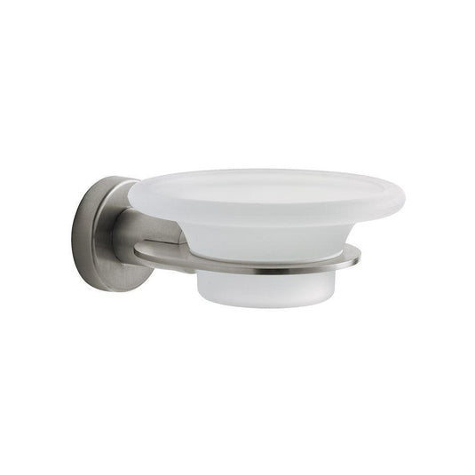 Origins Tecno Project Glass Soap Dish - Brushed Nickel - Envy Bathrooms Ltd