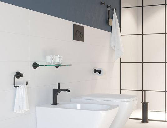 Origins Tecno Project Open Toilet Roll Holder - Black - Envy Bathrooms Ltd