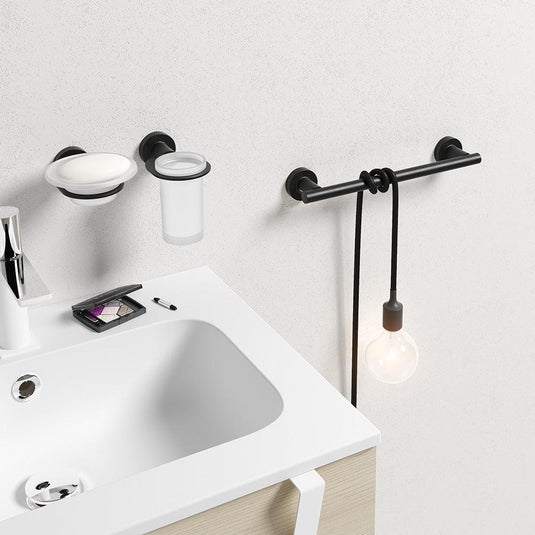 Origins Tecno Project Towel Rail 33cm - Black - Envy Bathrooms Ltd