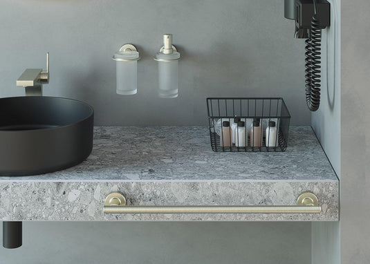 Origins Tecno Project Towel Rail 33cm - Brushed Nickel - Envy Bathrooms Ltd