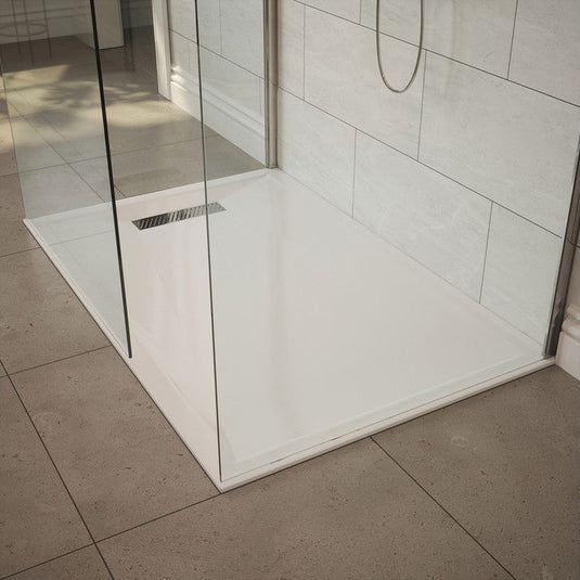 Poppy 25mm Linear 1000x800mm Slim Rectangular Tray & Waste - RUBY106229 - Envy Bathrooms Ltd