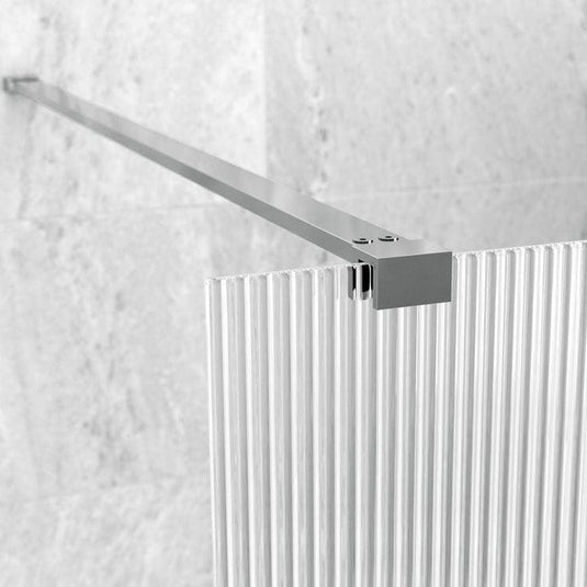 Poppy Apollo 1000mm Fluted Wetroom Panel & Support Bar - Chrome - RUBY107531 - Envy Bathrooms Ltd