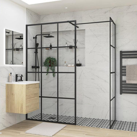 Poppy Apollo 1000mm Framed Wetroom Panel - Black - RUBY96130 - Envy Bathrooms Ltd