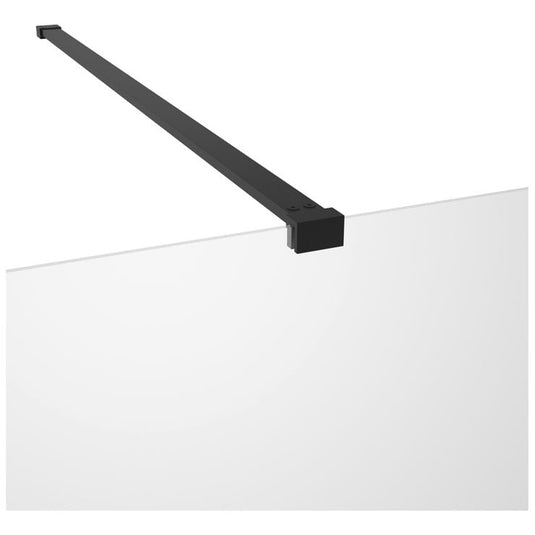 Poppy Apollo 1100mm Wetroom Panel & Support Bar - Black - RUBY108937 - Envy Bathrooms Ltd