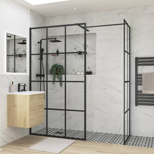 Poppy Apollo 1200mm Framed Wetroom Panel - Black - RUBY96131 - Envy Bathrooms Ltd