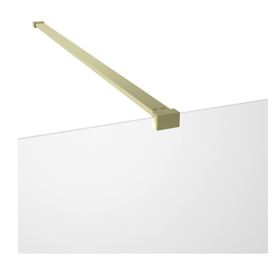 Poppy Apollo 500mm Wetroom Panel & Support Bar - Brushed Brass - RUBY107561