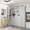 Poppy Apollo 760mm Wetroom Side Panel & Arm | Black | RUBY107548