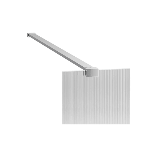 Poppy Apollo 900mm Fluted Wetroom Panel & Side Panel Arm - Chrome - RUBY107535 - Envy Bathrooms Ltd