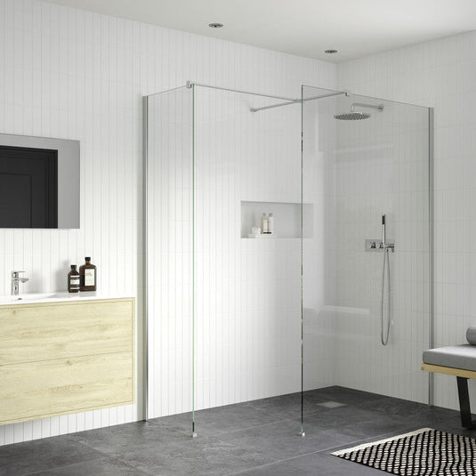 Poppy Apollo 900mm Wetroom Side Panel & Arm - Chrome - RUBY107526 - Envy Bathrooms Ltd