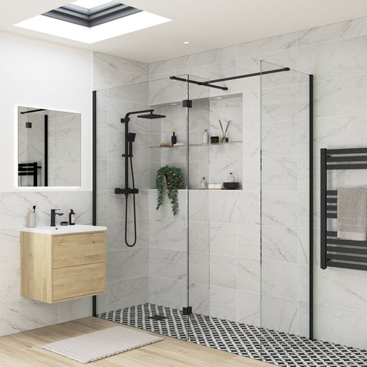 Poppy Apollo Optional 300mm Wetroom Splash Panel - Black - RUBY107551 - Envy Bathrooms Ltd