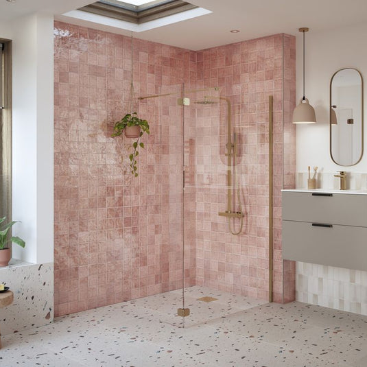 Poppy Apollo Optional 300mm Wetroom Splash Panel - Brushed Bronze - RUBY108960 - Envy Bathrooms Ltd