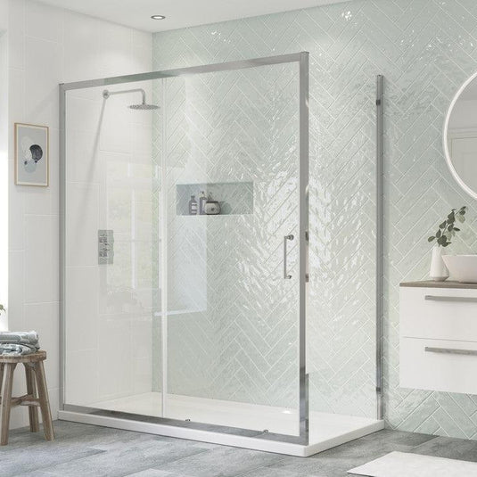 Poppy Duke 1000mm Sliding Door - Chrome - RUBY101450 - Envy Bathrooms Ltd