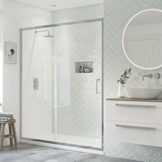 Poppy Duke 1000mm Sliding Door - Chrome - RUBY101450 - Envy Bathrooms Ltd
