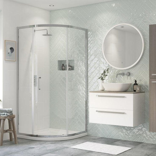 Poppy Duke 800mm 1 Door Quadrant - Chrome - RUBY101461 - Envy Bathrooms Ltd