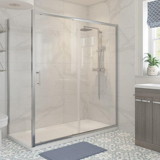 Poppy Harley 1100mm Sliding Door - Chrome - RUBY101420 - Envy Bathrooms Ltd