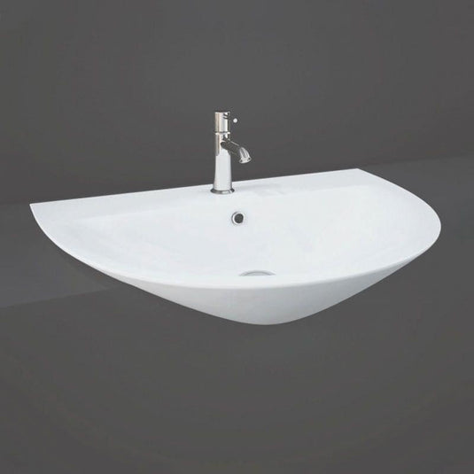 RAK Ceramics Morning 55cm Semi Recessed Basin 1 Tap Hole - MORSR5501AWHA