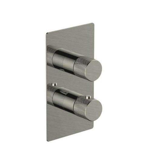 RAK Ceramics Amalfi Single Outlet, 2 Handle Thermostatic Concealed Shower Valve - Brushed Nickel - RAKAMA3301N