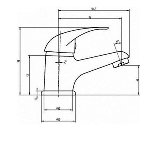 RAK Ceramics Basic Small Monobloc Basin Mixer With Waste - Chrome - RAKBAS3002