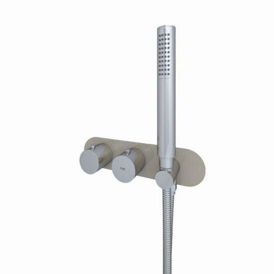 RAK Ceramics Feeling Round Shower Valve Horizontal Dual Outlet Thermostatic - Cappuccino - RAKFSV2514RHS