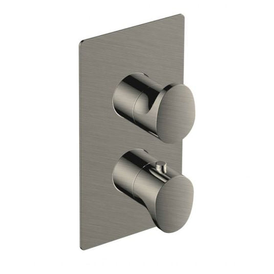 RAK Ceramics Single Outlet 2 Handle Thermostatic Concealed Shower Valve - Brushed Nickel - RAKITA3301N