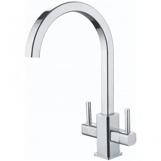 RAK Ceramics Square Kitchen Sink Mixer Tap With Double Side Lever - Chrome - RAKKIT008